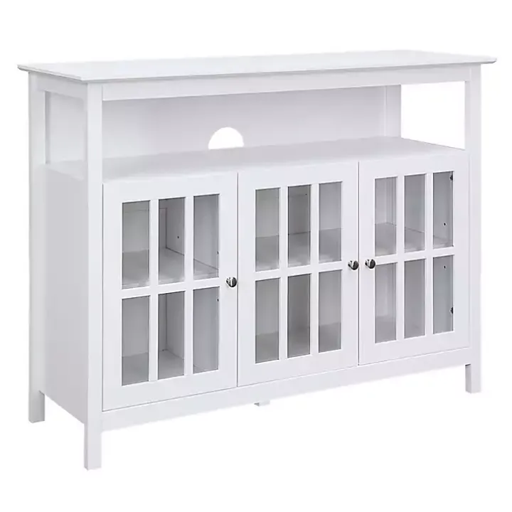 White Tiered Deluxe Cali Media Cabinet