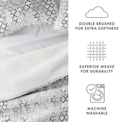 White Trellis Reversible 3-pc. Queen Quilt Set