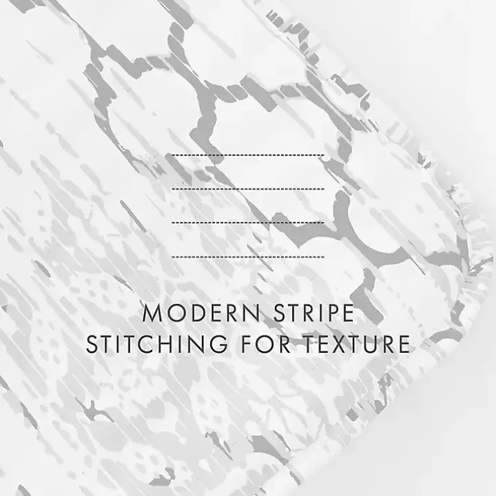 White Trellis Reversible 3-pc. Queen Quilt Set