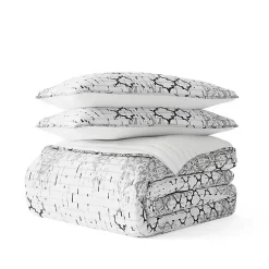 White Trellis Reversible 3-pc. King Quilt Set