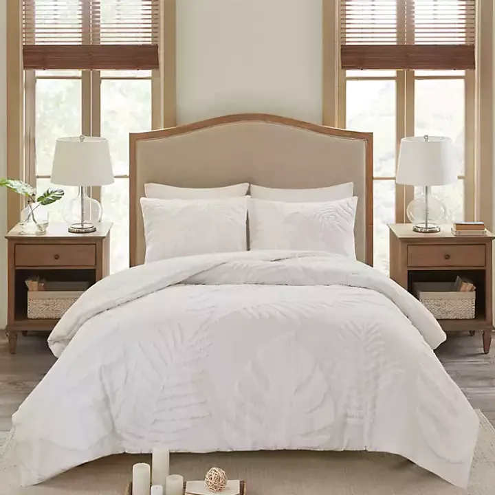 White Tropical California King 3-pc. Comforter Set
