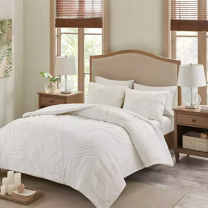 White Tropical California King 3-pc. Comforter Set