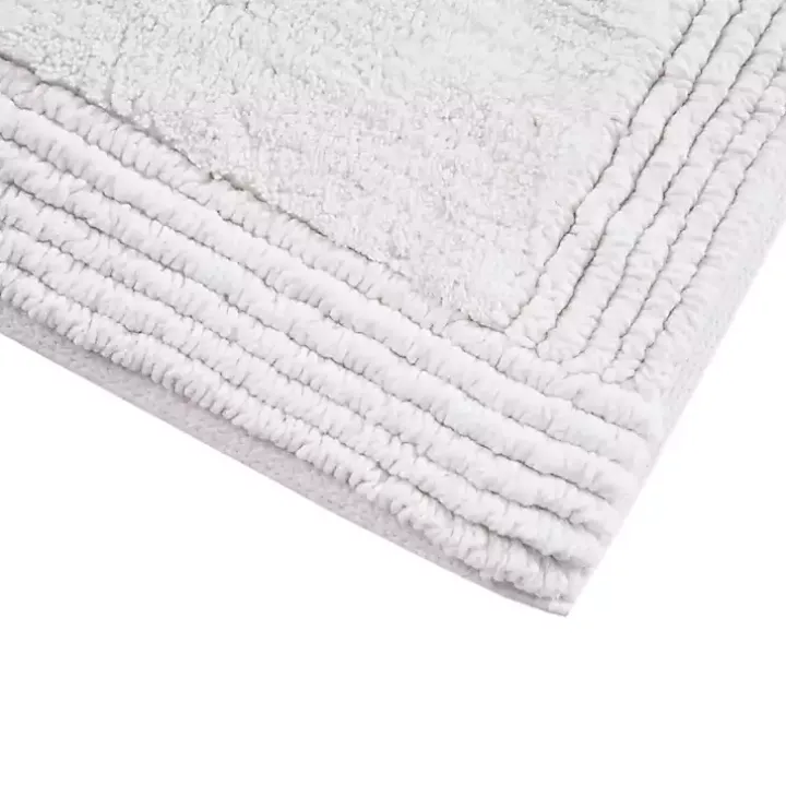 White Tufted Reversible Bath Runner