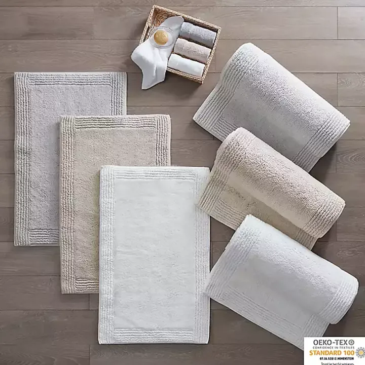 White Tufted Reversible Bath Runner