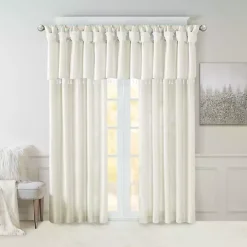 White Twist Top Curtain Panel, 95 in.