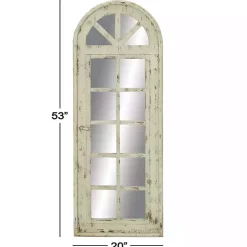 White Vintage Arched Windowpane Mirror