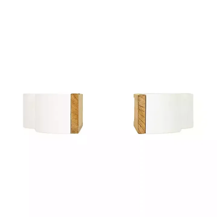 White Wood Cloud Bookends, Set of 2
