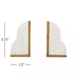 White Wood Cloud Bookends, Set of 2