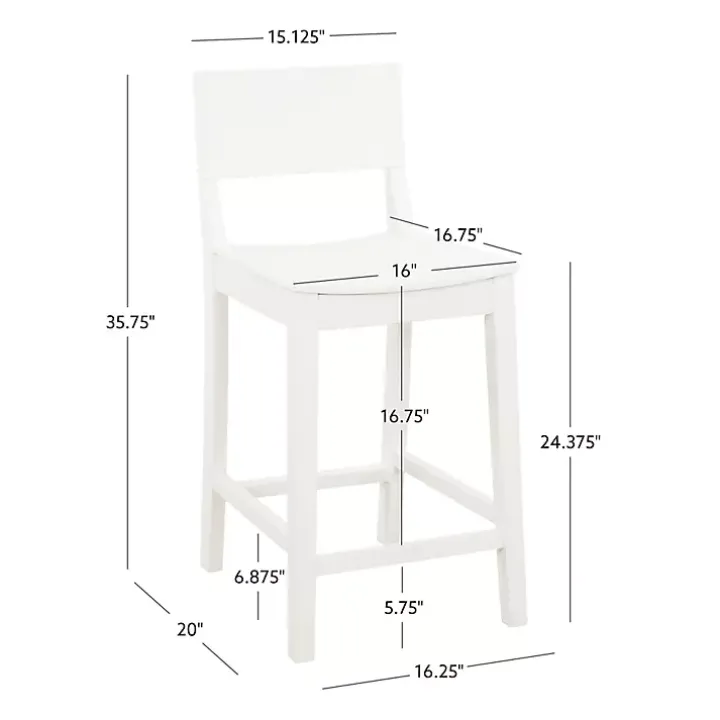 White Wood Devin Counter Stools, Set of 2
