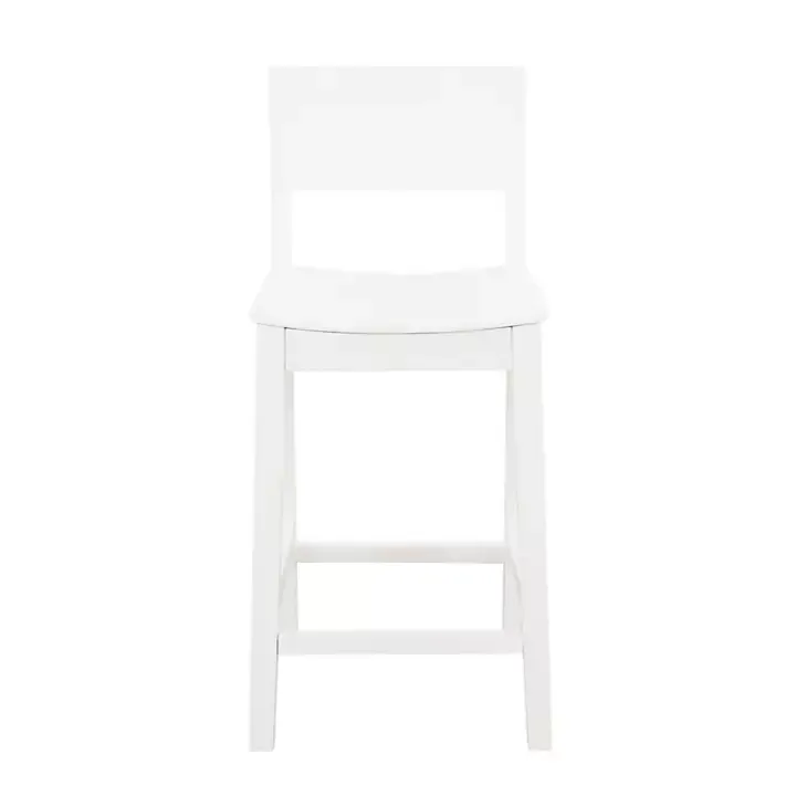 White Wood Devin Counter Stools, Set of 2