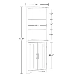 White Wood 2-Door Corner Storage Cabinet