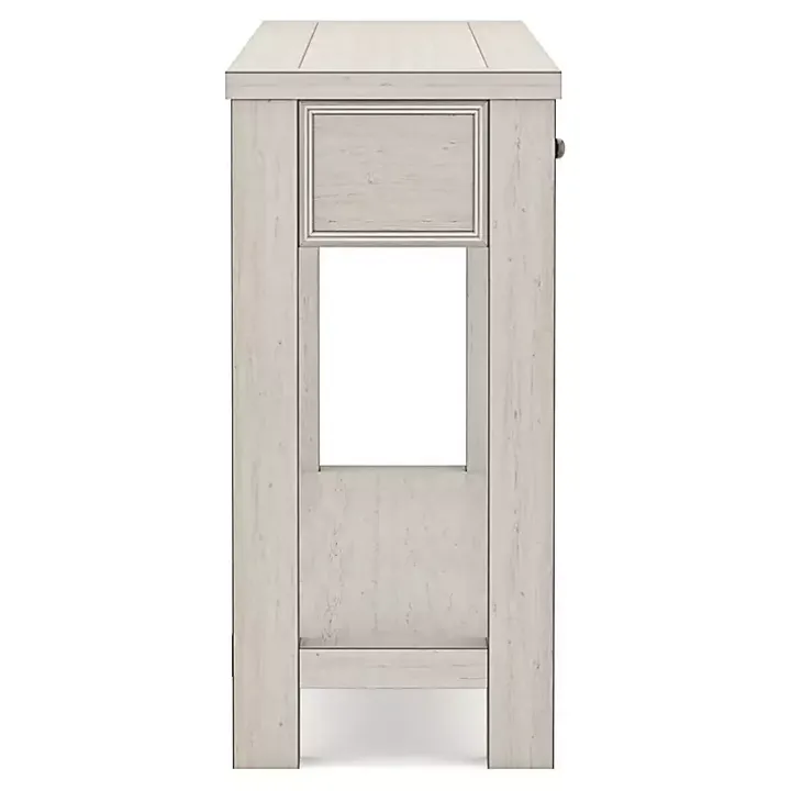 White Wood 4-Drawer Farmhouse Console Table