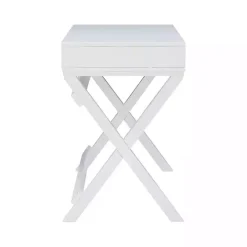 White Wood 2-Drawer X-Frame Desk