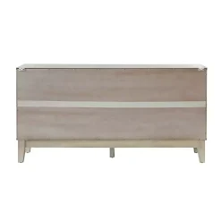 White Wood Geometric 4-Door Cabinet