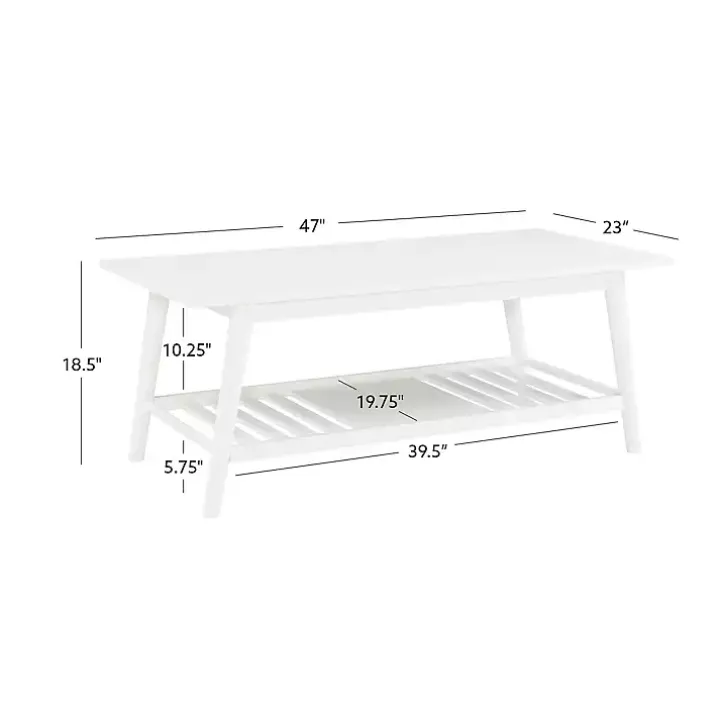 White Wood Midcentury Coffee Table