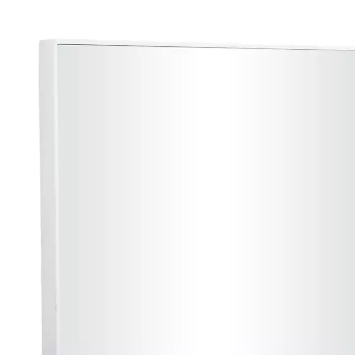 White Wood Rectangular Wall Mirror, 24x36 in.