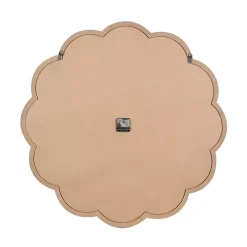 White Wood Scalloped Frame Wall Clock