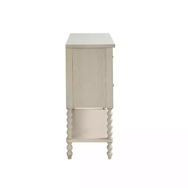 White Wood Turned Legs 2-Drawer Chest