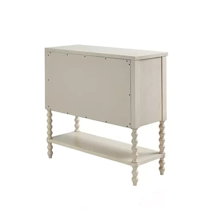 White Wood Turned Legs 2-Drawer Chest