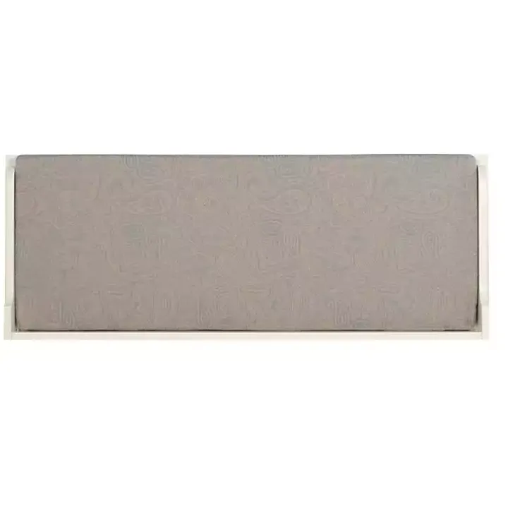 White Wood Upholstered Storage Bench