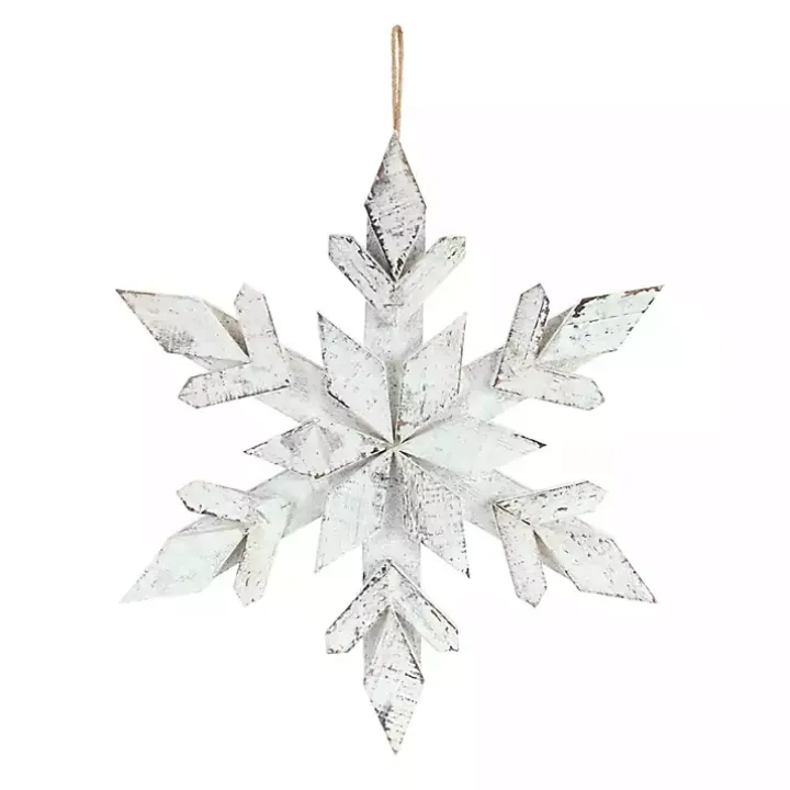 White Wooden Snowflake 6-pc. Ornament Set