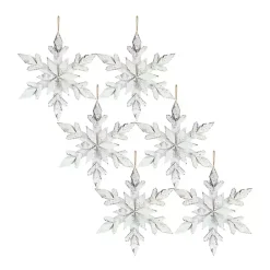 White Wooden Snowflake 6-pc. Ornament Set