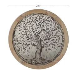 Whitewashed Bronze Tree Framed Wall Plaque