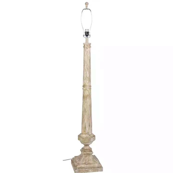 Whitewashed Brown Resin Floor Lamp