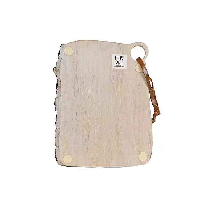 Whitewashed Live Edge Wooden Cutting Board