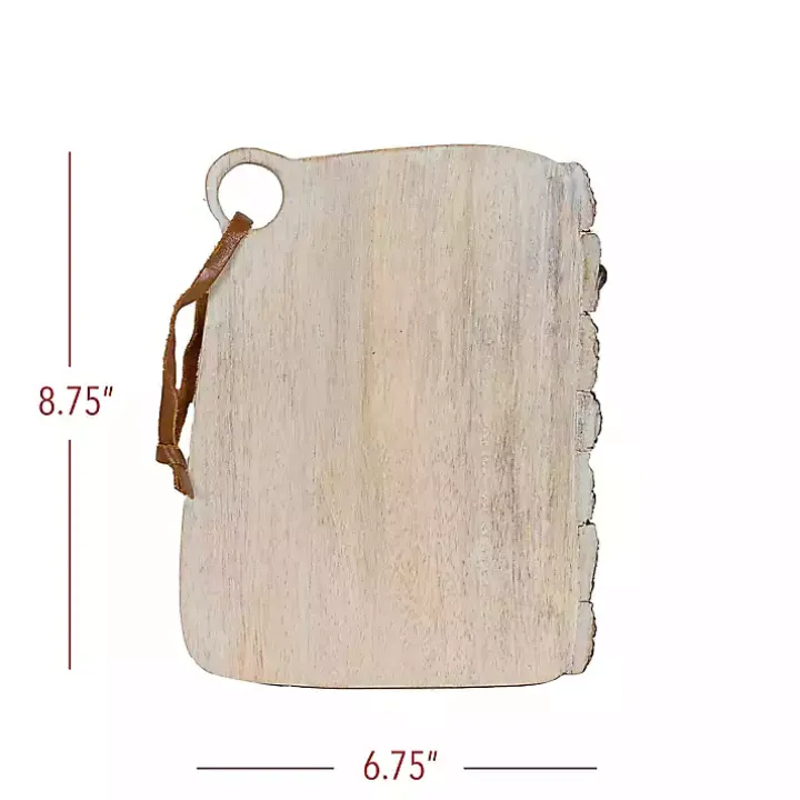 Whitewashed Live Edge Wooden Cutting Board