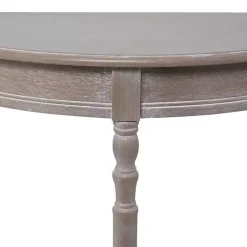 Whitewashed Wood Half Moon Console Table