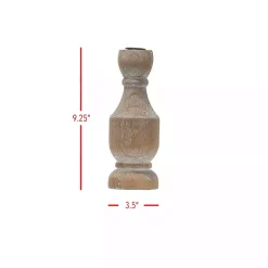 Whitewashed Wood Taper Candle Holder, 9 in.