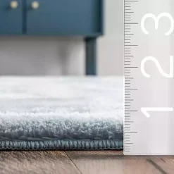 Whitlow Blue Shag Washable Area Rug, 8x10
