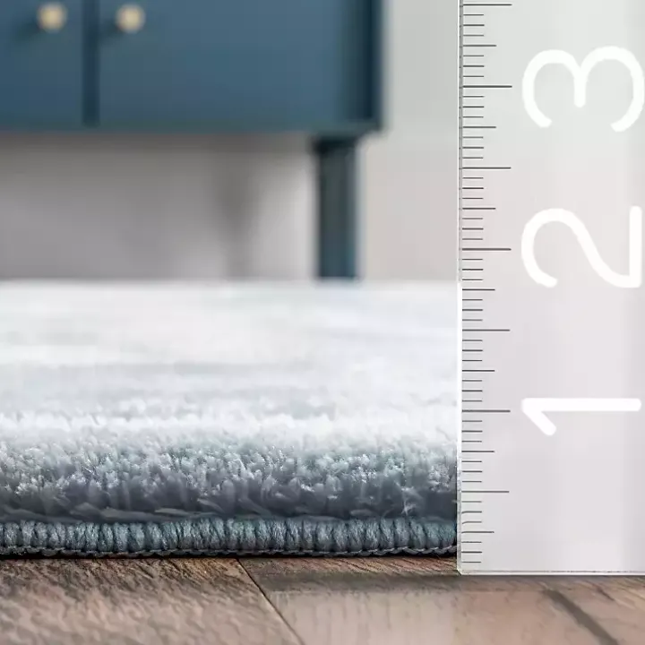 Whitlow Blue Shag Washable Area Rug, 6x9