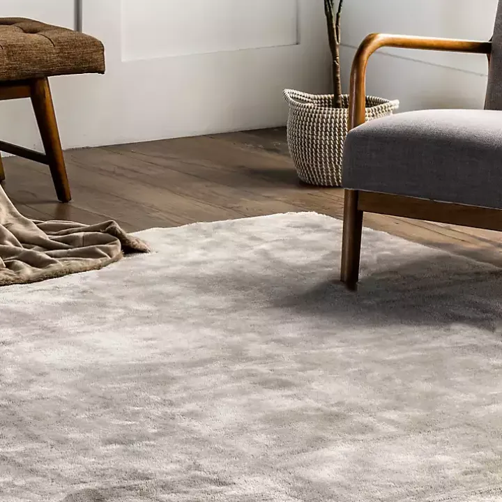 Whitlow Gray Shag Washable Area Rug, 8x10