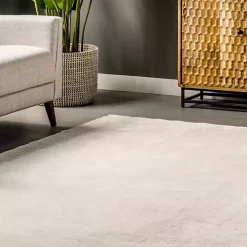 Whitlow Ivory Shag Washable Area Rug, 6x9