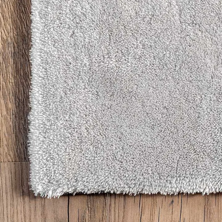 Whitlow Silver Shag Washable Area Rug, 6x9