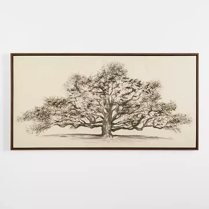 Wide Oak Tree Framed Art Print