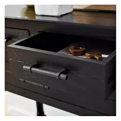 Wilbert 3-Drawer Black Console Table