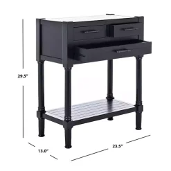 Wilbert 3-Drawer Black Console Table