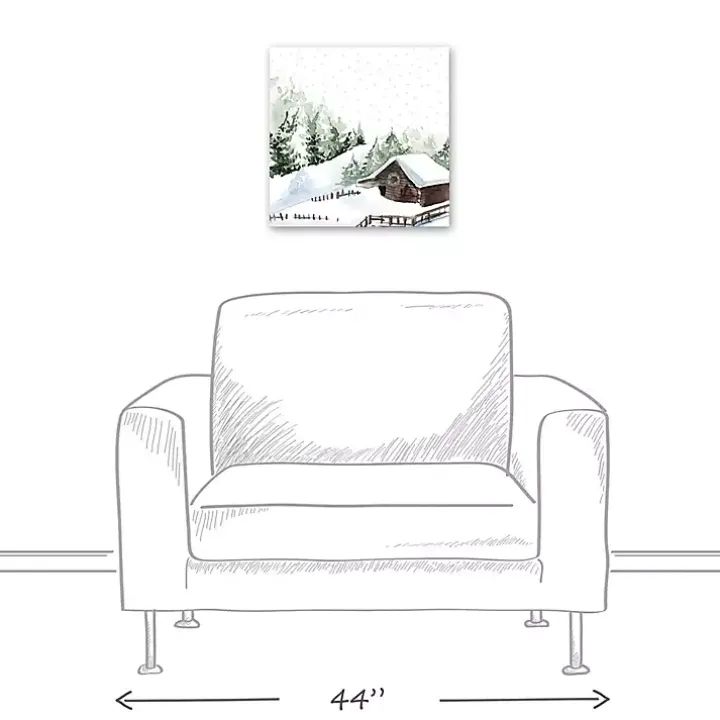 Winter Cabin Canvas Art Print