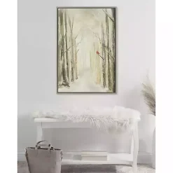 Winter Forest Landscape Framed Canvas Art Print