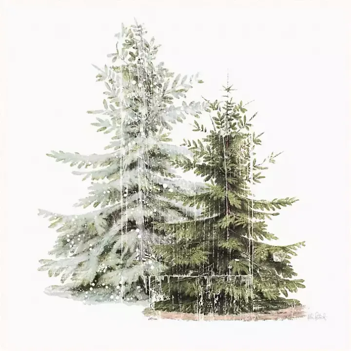 Winter Trees Gray Framed Canvas Art Print