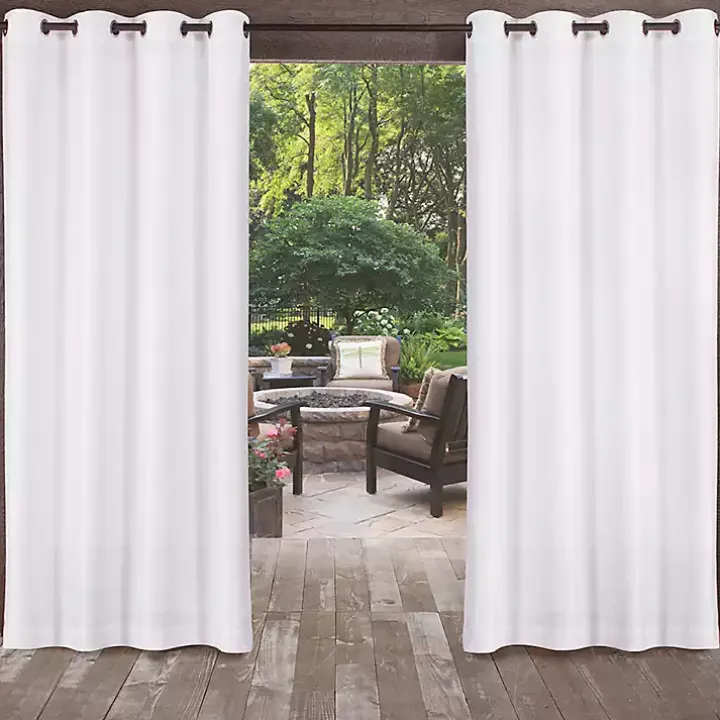 Winter White Biscayne Curtain Panel Set, 96 in.