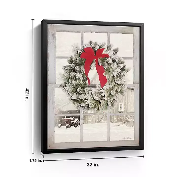Winter Window View Framed Canvas Art Print, 32x42