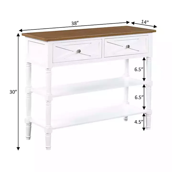 Wood & White Traditional Console Table