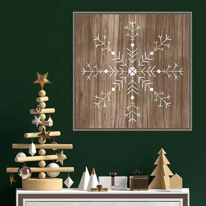 Wood Snowflake I Canvas Art Print