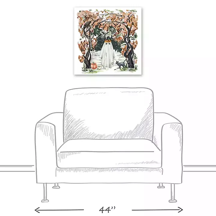 Woodland Ghost Halloween Canvas Art Print