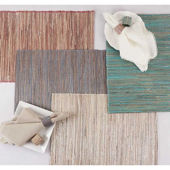 Woven Minty 4-pc. Napkin Ring Set