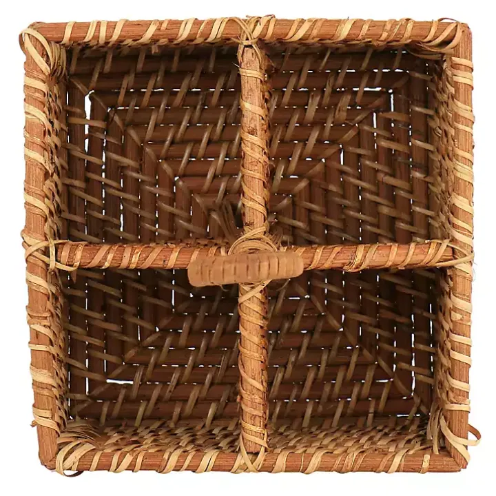 Woven Rattan Martha Stewart Flatware Caddy